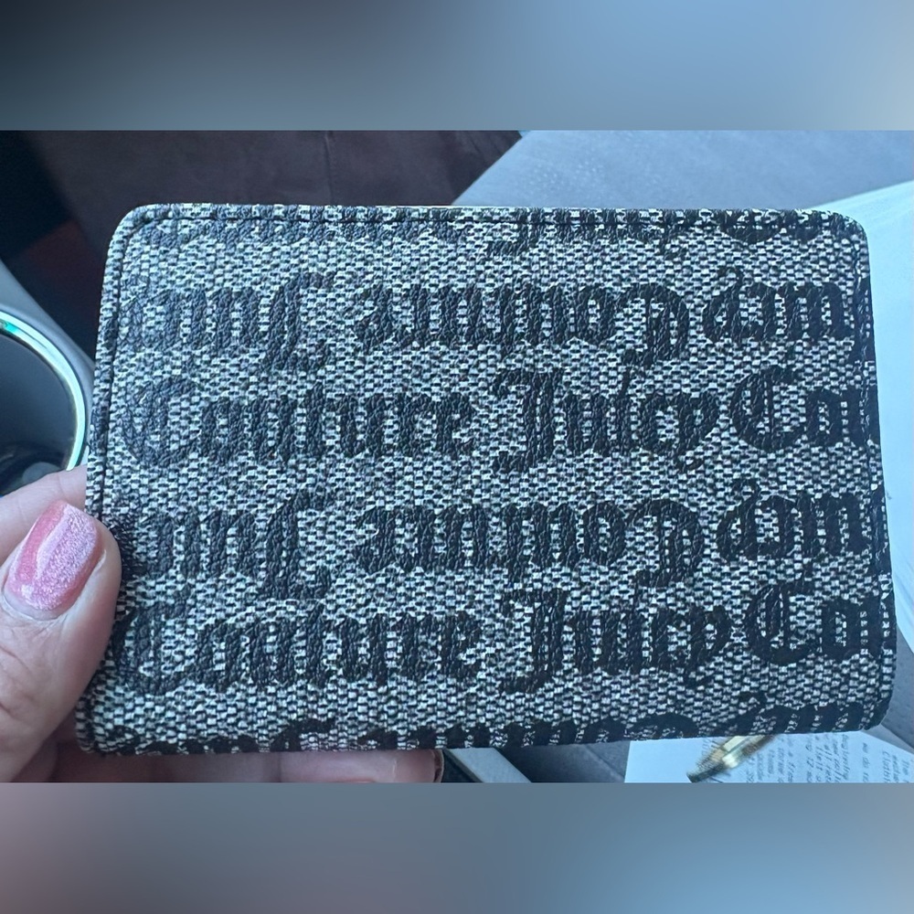 Juicy Couture Monogram Black and Gray Card Holder EUC - Picture 3 of 3